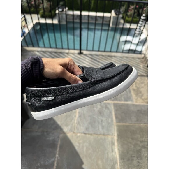 Cole Haan Womens Nantucket Loafer Size 5.5 Black Leather Flat Penny Boat - Picture 13 of 15